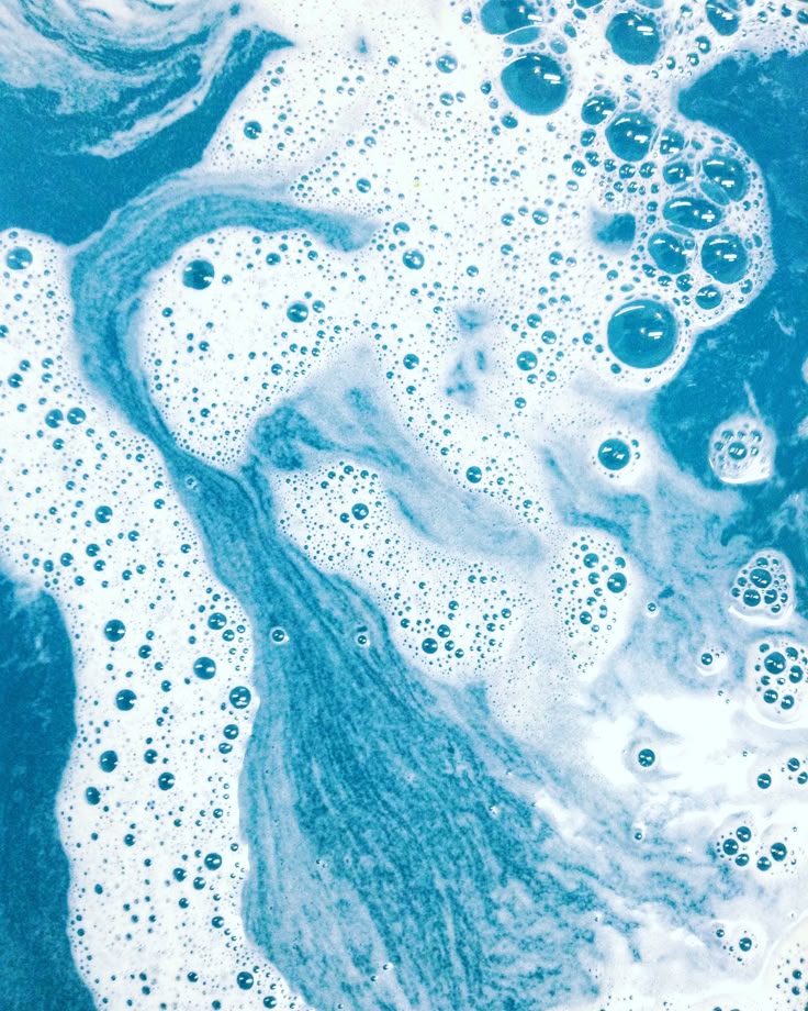 blue paint in water
